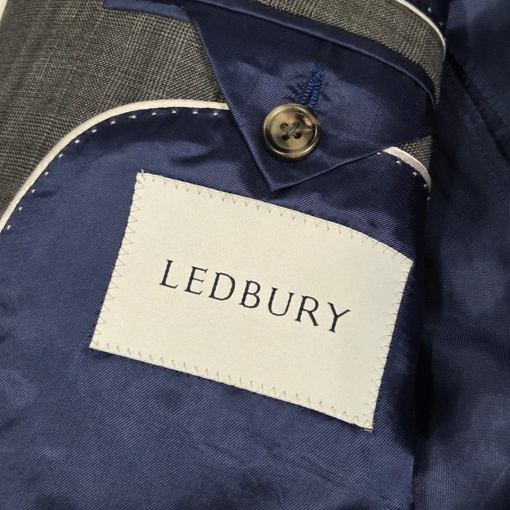 Ledbury GUABELLO Plaid Check Wool Suit Rare‎ Mens 40R 32×29 Made In Italy